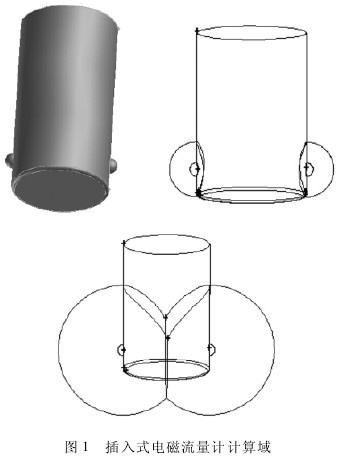 插入式電磁流量計計算域示意圖